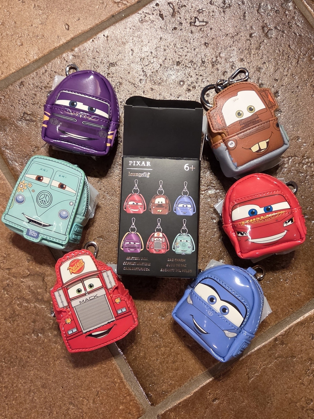 Loungefly Cars 20th Anniversary Mystery Mini Backpack Keychain Charm Full Set